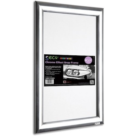 Seco Frame, Mitred, Snap, Aluminum, 1in Profile, 8-1/2inx11in, Chrome SSCSN8511CHRO
